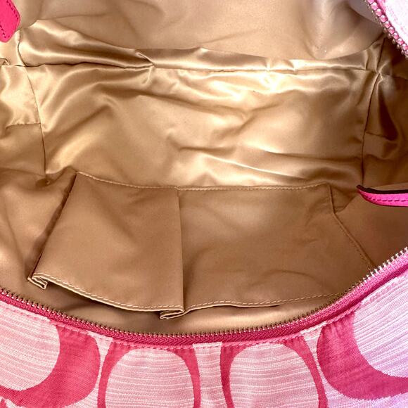 NWT Coach Alexandra Signature C Shoulder Bag Pink with Silver Hardware - Picture 9 of 13